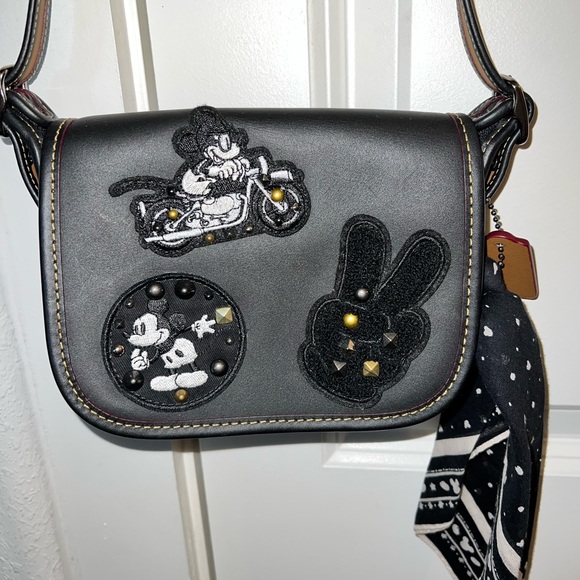 Coach Bags Coach Disney Patricia Saddle Collab Mickey Mousepatch